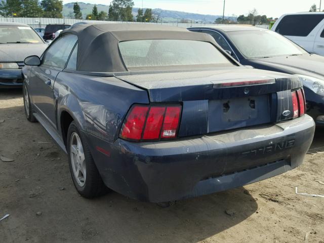 1FAFP44472F106266 - 2002 FORD MUSTANG BLUE photo 3