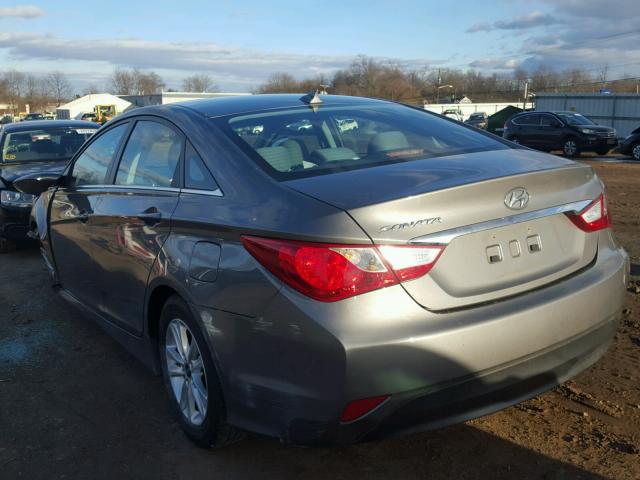 5NPEB4AC8EH873943 - 2014 HYUNDAI SONATA GLS GRAY photo 3