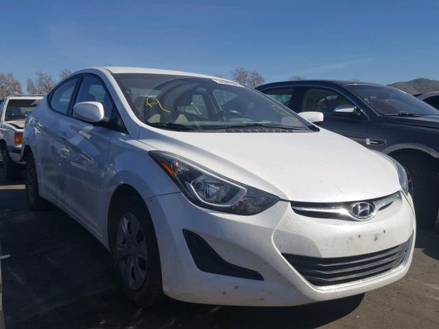 5NPDH4AE8GH769113 - 2016 HYUNDAI ELANTRA SE WHITE photo 1