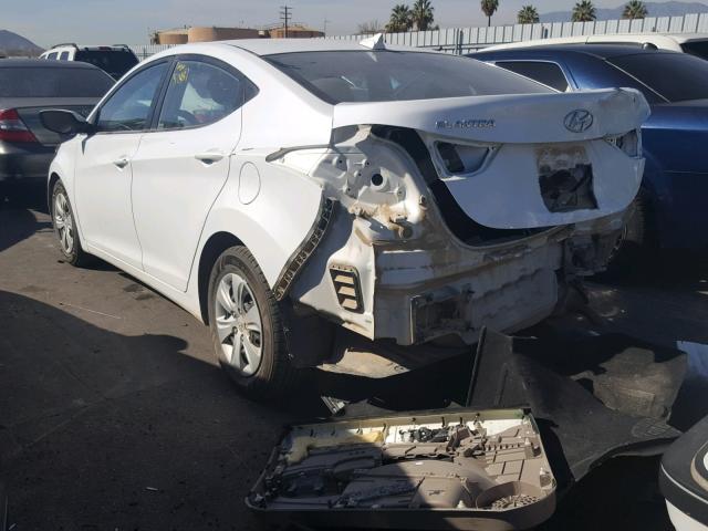 5NPDH4AE8GH769113 - 2016 HYUNDAI ELANTRA SE WHITE photo 3