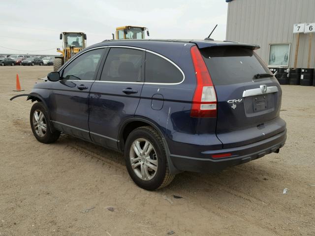 5J6RE3H79AL050479 - 2010 HONDA CR-V EXL BLUE photo 3