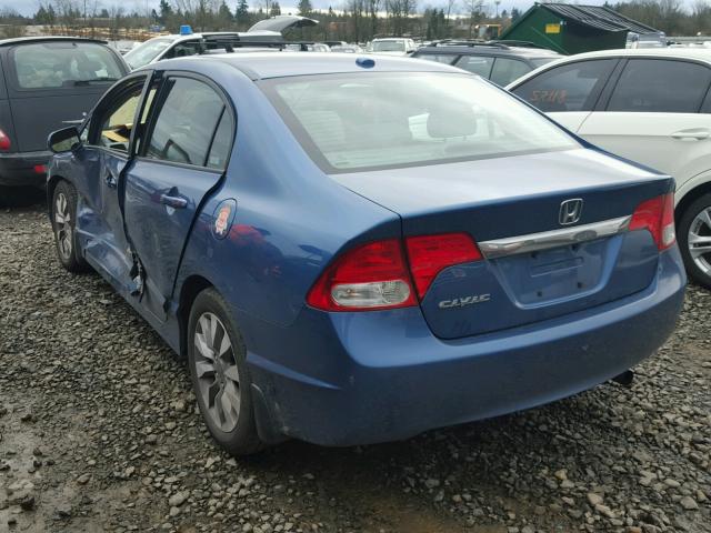 19XFA16809E002135 - 2009 HONDA CIVIC EX ლურჯი ფოტო 3