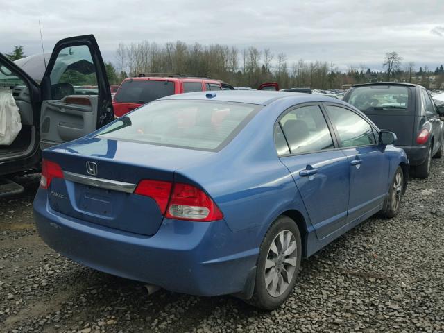 19XFA16809E002135 - 2009 HONDA CIVIC EX ლურჯი ფოტო 4