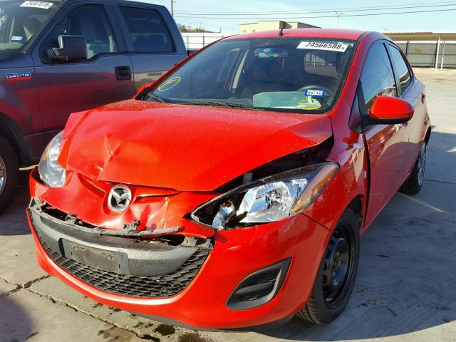 JM1DE1HY1B0127314 - 2011 MAZDA MAZDA2 RED photo 2