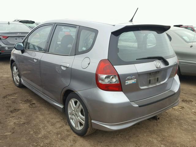 JHMGD38617S005833 - 2007 HONDA FIT S GRAY photo 3