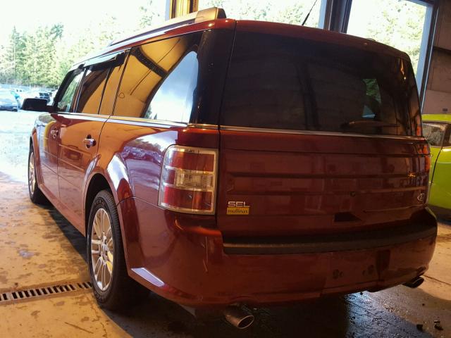 2FMGK5C89EBD28381 - 2014 FORD FLEX SEL RED photo 3