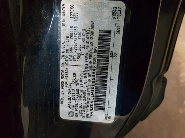 4N2DN11W1RD853649 - 1994 NISSAN QUEST XE BLUE photo 10