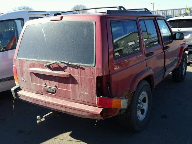1J4FF68S1XL638813 - 1999 JEEP CHEROKEE S RED photo 4