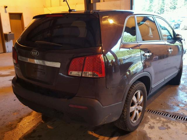 5XYKT3A10BG093608 - 2011 KIA SORENTO BA PURPLE photo 4