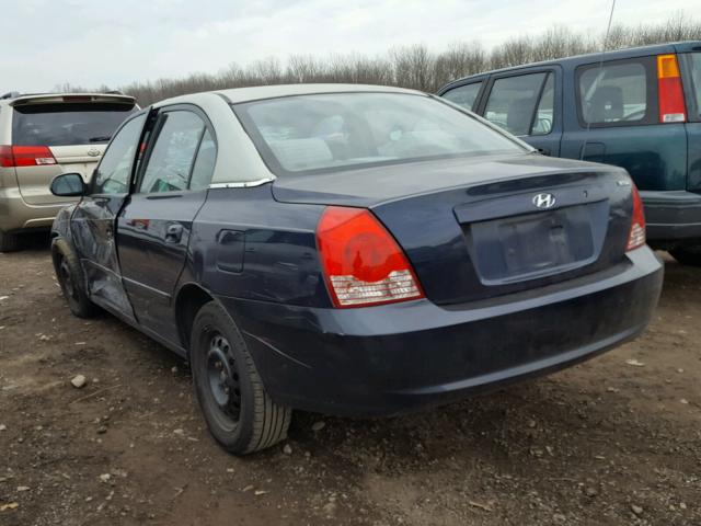 KMHDN46D35U000249 - 2005 HYUNDAI ELANTRA GL BLUE photo 3