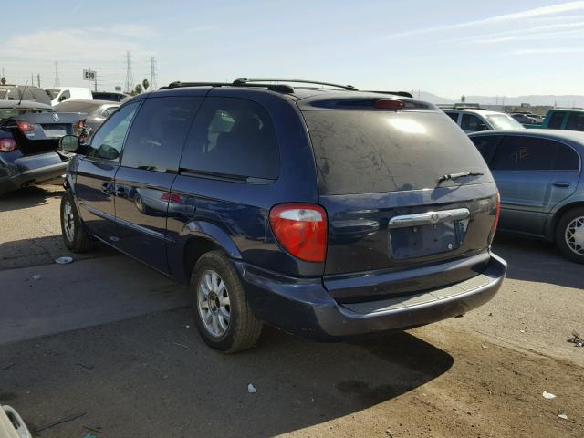 2C8GP74L81R295006 - 2001 CHRYSLER TOWN & COU BLUE photo 3