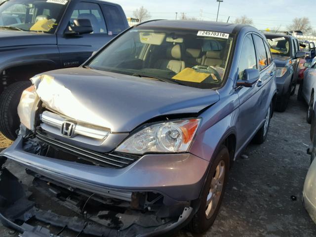 JHLRE48798C068215 - 2008 HONDA CR-V EXL BLUE photo 2