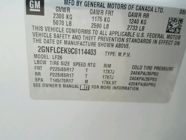 2GNFLCEK9C6114403 - 2012 CHEVROLET EQUINOX LS SILVER photo 10