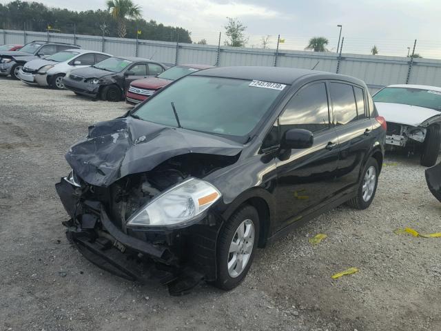 3N1BC13E58L427835 - 2008 NISSAN VERSA S BLACK photo 2