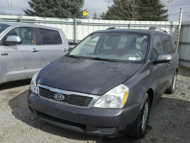 KNDMG4C74C6489839 - 2012 KIA SEDONA LX GRAY photo 2