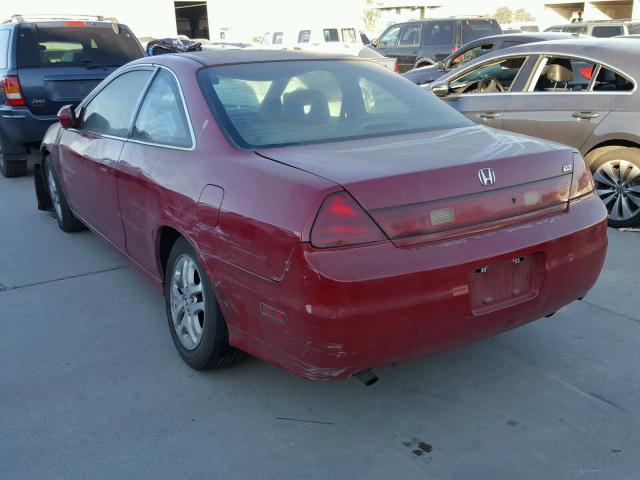 1HGCG22542A011420 - 2002 HONDA ACCORD EX RED photo 3