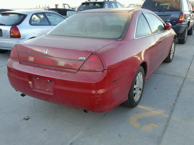 1HGCG22542A011420 - 2002 HONDA ACCORD EX RED photo 4