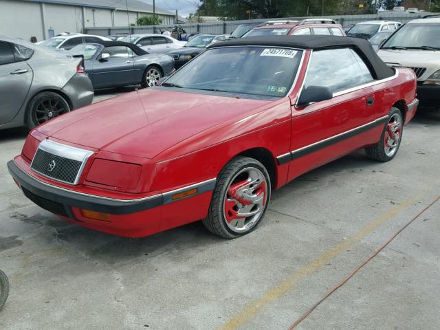 1C3BJ45K9JG336279 - 1988 CHRYSLER LEBARON RED photo 2