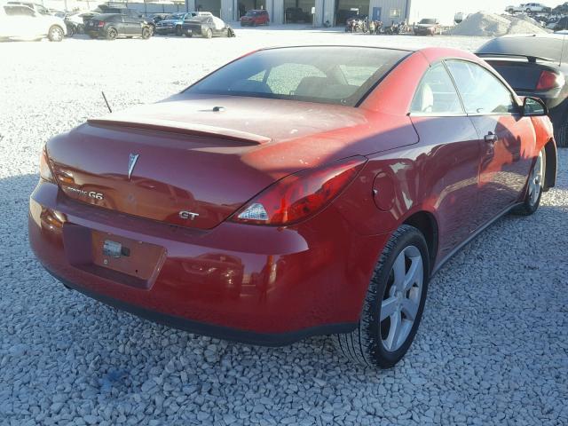 1G2ZH35N574136556 - 2007 PONTIAC G6 GT RED photo 4