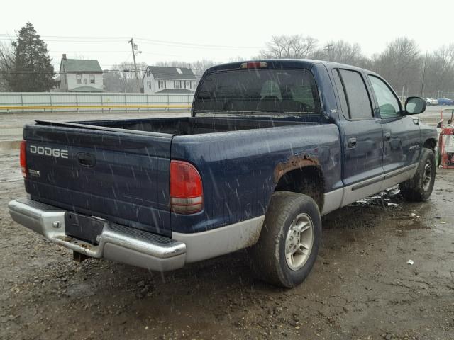 1B7GL2AN7YS671113 - 2000 DODGE DAKOTA QUA BLUE photo 4