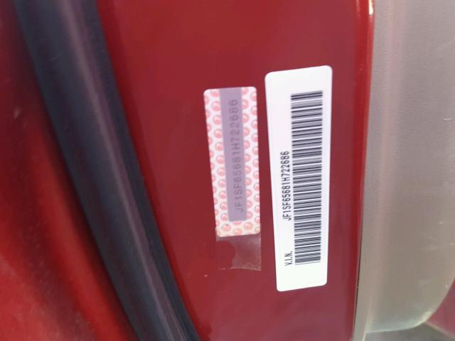 JF1SF65681H722686 - 2001 SUBARU FORESTER S წითელი ფოტო 10