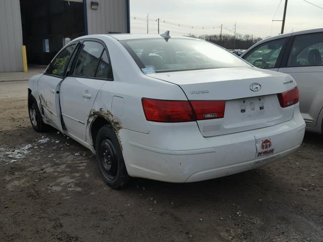 5NPET46C19H452738 - 2009 HYUNDAI SONATA GLS WHITE photo 3