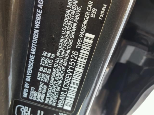 WBAVL1C56EVY15126 - 2014 BMW X1 XDRIVE2 GRAY photo 10