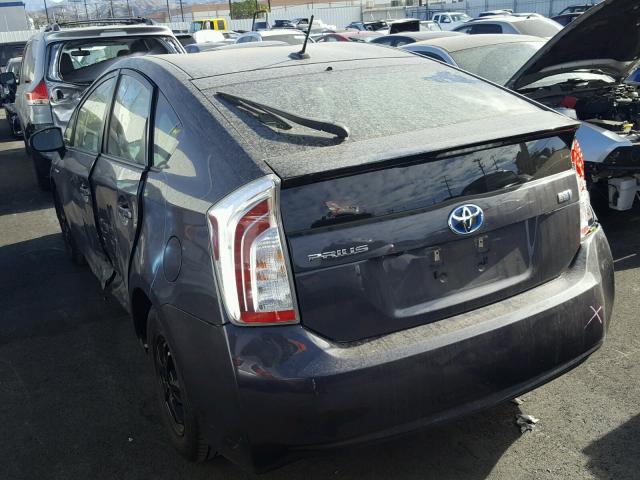 JTDKN3DU8E0383220 - 2014 TOYOTA PRIUS GRAY photo 3