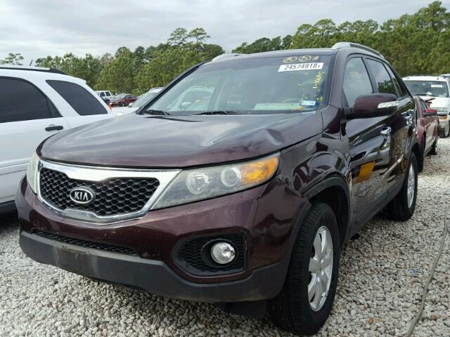 5XYKT4A19BG006195 - 2011 KIA SORENTO BA MAROON photo 2