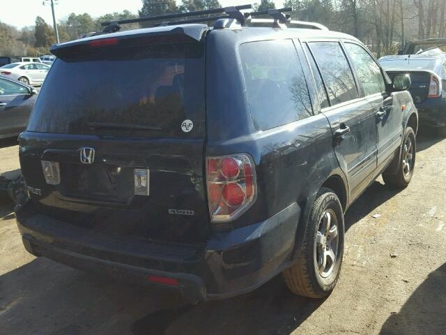 2HKYF18516H508433 - 2006 HONDA PILOT EX BLACK photo 4