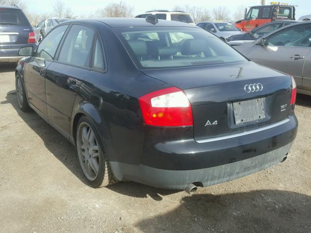 WAULC68E54A067536 - 2004 AUDI A4 1.8T QU BLACK photo 3