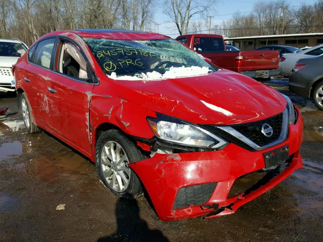 3N1AB7AP6HY294303 - 2017 NISSAN SENTRA S RED photo 1