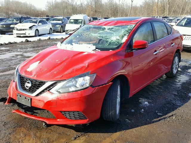 3N1AB7AP6HY294303 - 2017 NISSAN SENTRA S RED photo 2