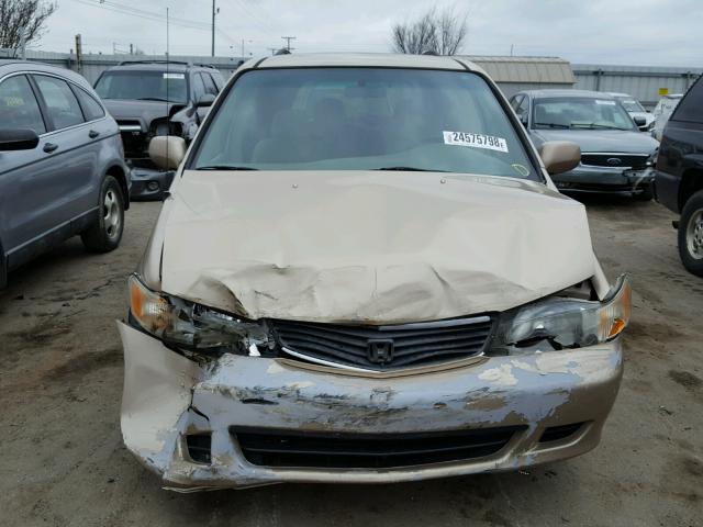 2HKRL18621H620561 - 2001 HONDA ODYSSEY EX GOLD photo 9