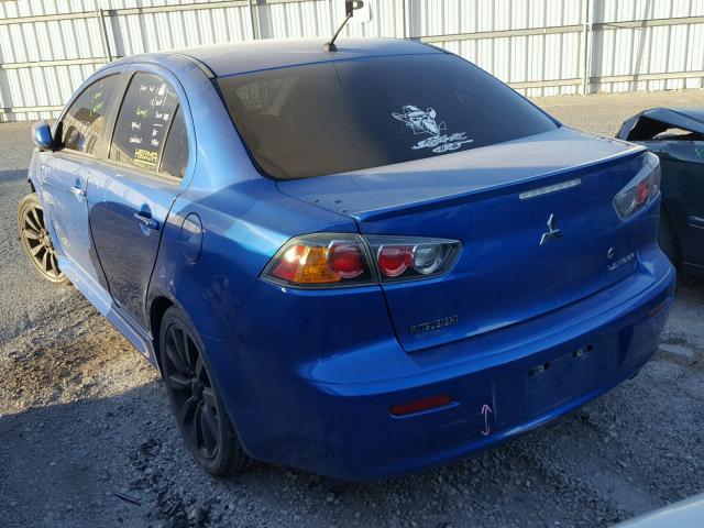 JA32U8FWXBU001058 - 2011 MITSUBISHI LANCER GTS BLUE photo 3