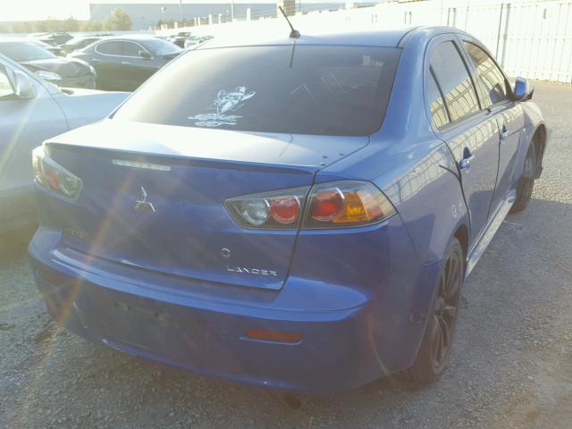 JA32U8FWXBU001058 - 2011 MITSUBISHI LANCER GTS BLUE photo 4