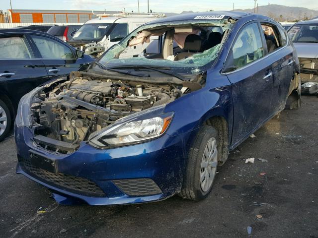 3N1AB7AP9HY375490 - 2017 NISSAN SENTRA S BLUE photo 2