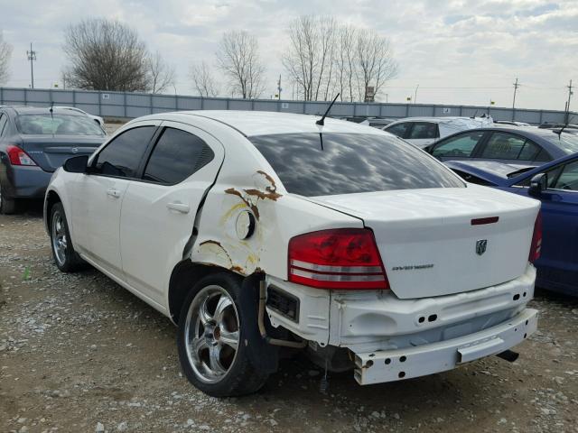 1B3LC46K88N660162 - 2008 DODGE AVENGER SE WHITE photo 3