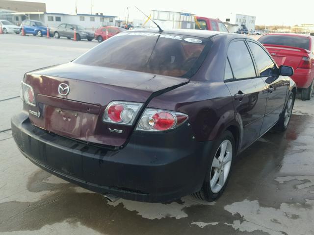 1YVHP80DX65M49949 - 2006 MAZDA 6 S MAROON photo 4