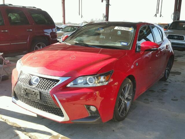 JTHKD5BH7E2194968 - 2014 LEXUS CT 200 RED photo 2