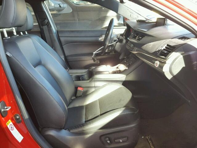 JTHKD5BH7E2194968 - 2014 LEXUS CT 200 RED photo 5