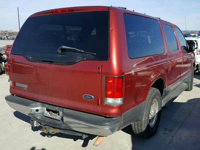 1FMNU40L81EB45802 - 2001 FORD EXCURSION RED photo 4