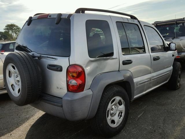 1J4GL48K22W335015 - 2002 JEEP LIBERTY SP SILVER photo 4