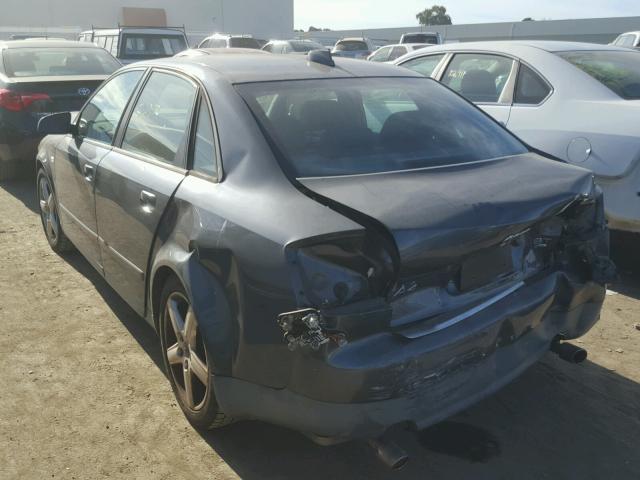 WAULC68E14A087279 - 2004 AUDI A4 1.8T QU GRAY photo 3