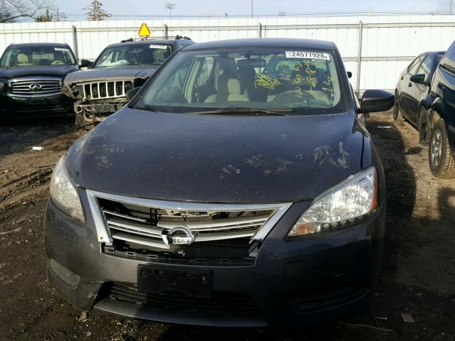 3N1AB7AP5DL721140 - 2013 NISSAN SENTRA S GRAY photo 9