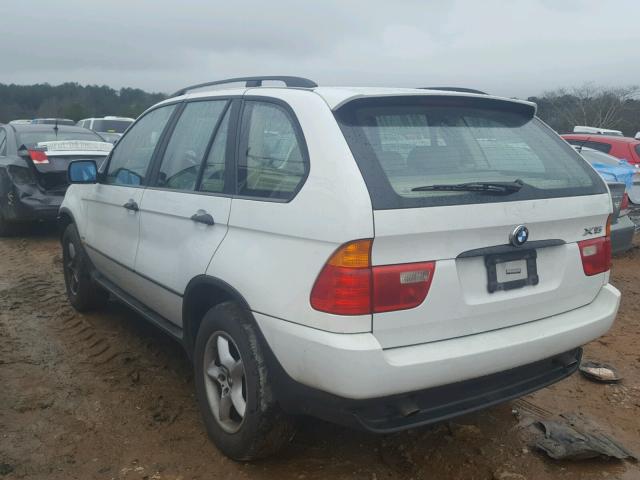 5UXFA53512LV70360 - 2002 BMW X5 3.0I WHITE photo 3