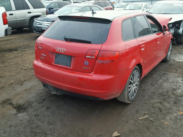 WAUHF78P67A220935 - 2007 AUDI A3 2 RED photo 4