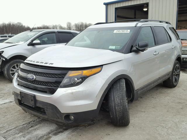 1FM5K8GT5EGA40602 - 2014 FORD EXPLORER S SILVER photo 2