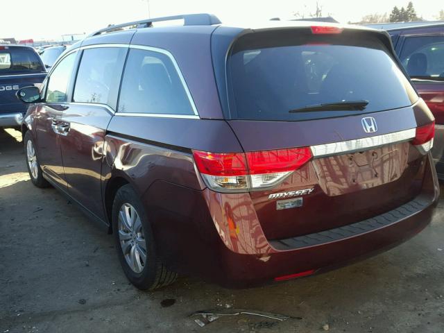 5FNRL5H67GB101858 - 2016 HONDA ODYSSEY EX MAROON photo 3