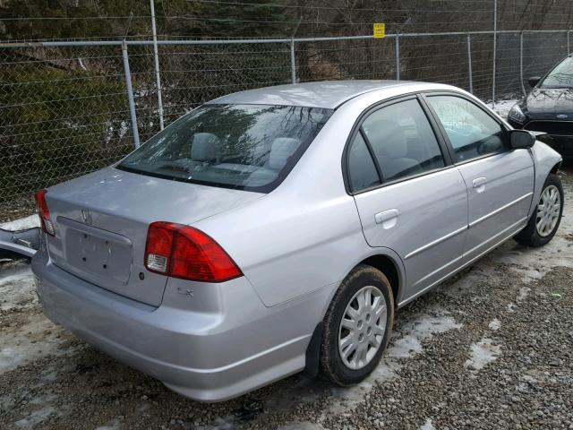 2HGES16565H571036 - 2005 HONDA CIVIC LX SILVER photo 4